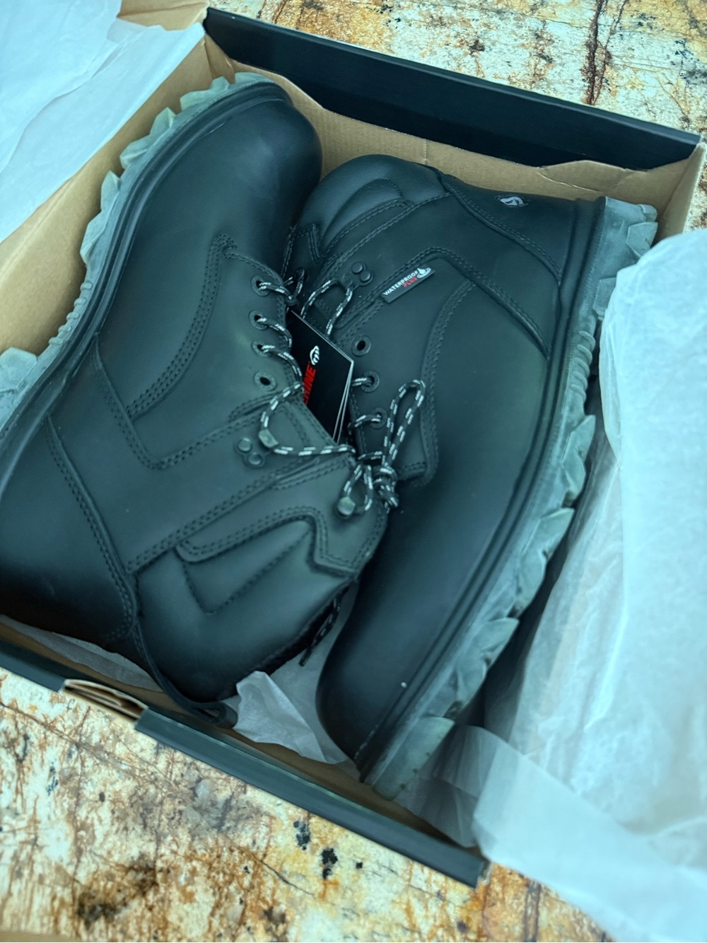 Wolverine Men's Black Lace-Up Work Boots
